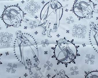 Frozen fabric white Anna  #85190203 Disney Camelot Fabrics 31 inches coloring fabric