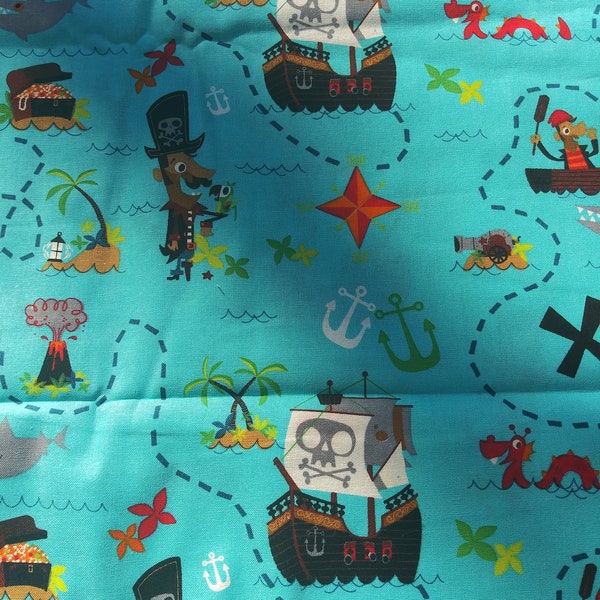 pirate fabric David Textiles Kolea Licensing Group and Johnny Yanok 1 Yard