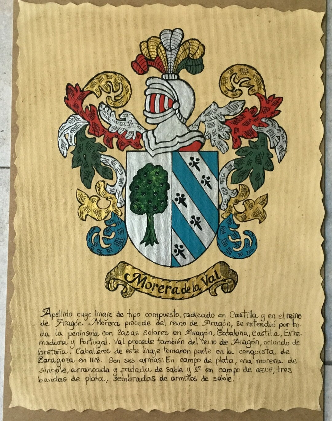 Scroll With Hand-painted Heraldic Shield - Etsy