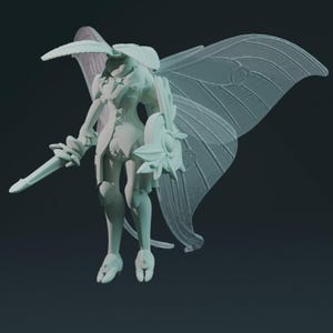 Moon Moth Knight, Noble Swordsman || 3D Printed Miniature