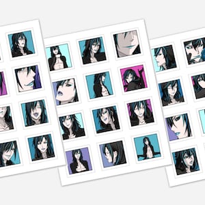 Stickervel Azure Incubus Emotion Chart (36 vierkante stickers)