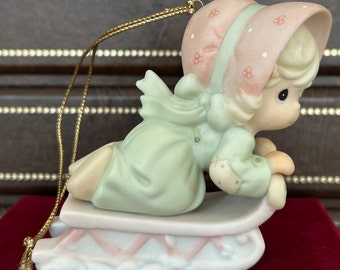 Vintage Precious Moments Figure *baby's First Christmas 1993 (girl) by ...