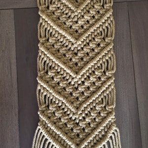 Medium Handmade Macrame Wall Hanging, Narrow, Boho, Minimalist, Earth Tones, Blue, Off White, Sage Green, Khaki Tan, Brick Red