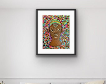 Abstract theme, African print, Black American art, art print for living room, trendy art for office, Xmas gift for you, for friend, for mom