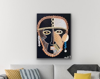 Abstract contemporary art, Black man art print, art print for living room, boho print, statement piece, gift for brother, matted print