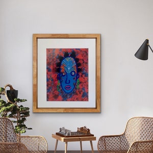 Beautiful African Woman Print,  Print of Original African Jamaican Panting, Black Art,  Wall Art, Home Decor, Wall Décor, Ethnic Art