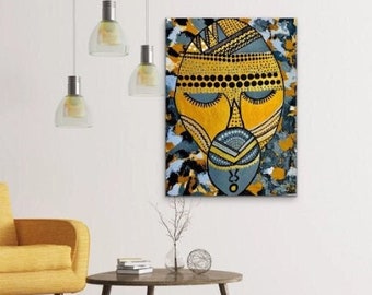 African Art, Contemporary CANVAS PRINT, Living Room Wall Art, Modern Home Decor, Trendy Art,  Black Art, Jamaican Art, Gift for Any Occasion