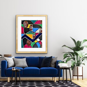 Abstract Black art print, modern contemporary decor, urban art, living room ideas, house warming gift, anniversary gift for couple image 3