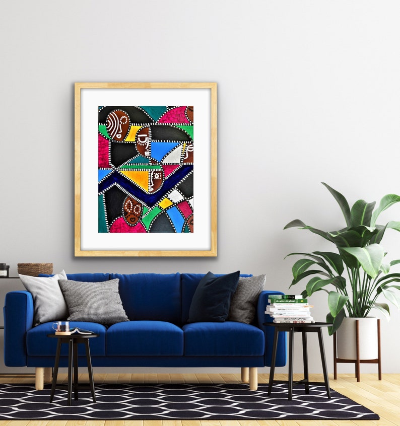 Abstract Black art print, modern contemporary decor, urban art, living room ideas, house warming gift, anniversary gift for couple image 3