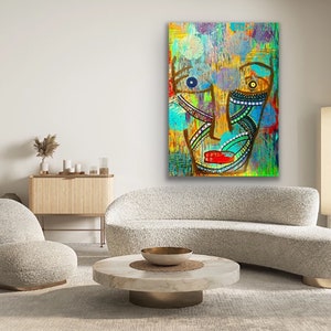 African Art, Contemporary CANVAS PRINT, Living Room Wall Art, Modern Home Decor, Trendy Art,  Black Art, Jamaican Art, Gift for Any Occasion