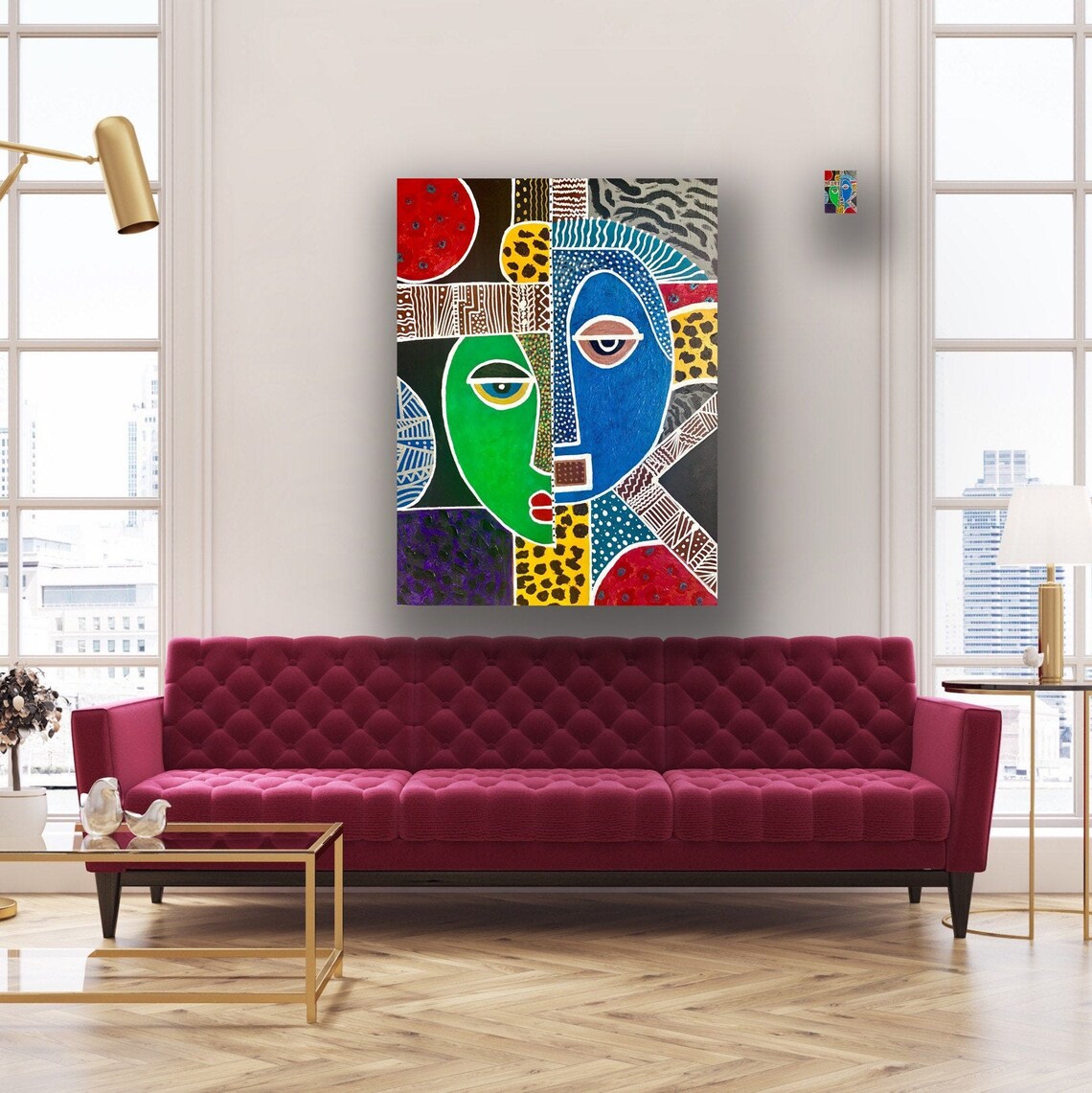 African Art Contemporary CANVAS PRINT Living Room Wall Art | Etsy