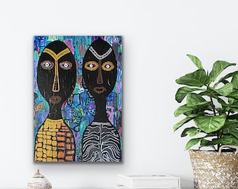African Art, Contemporary CANVAS PRINT, Living Room Wall Art, Modern Home Decor, Trendy Art,  Black Art, Jamaican Art, Gift for Any Occasion