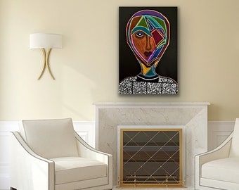 African Art, Contemporary CANVAS PRINT, Living Room Wall Art, Modern Home Decor, Trendy Art,  Black Art, Jamaican Art, Gift for Any Occasion