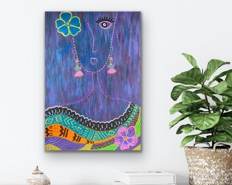 Abstract modern canvas print, Black art,  ethnic theme, modern living room decor, contemporary artwork, Afrocentric decor, gift for friend