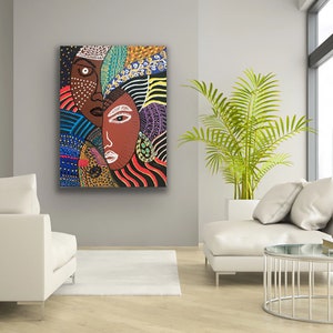 African Art, Contemporary CANVAS PRINT, Living Room Wall Art, Modern Home Decor, Trendy Art,  Black Art, Jamaican Art, Gift for Any Occasion