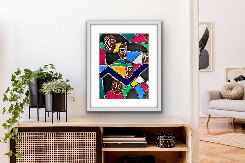 Abstract Black art print, modern contemporary decor, urban art, living room ideas, house warming gift, anniversary gift for couple image 5