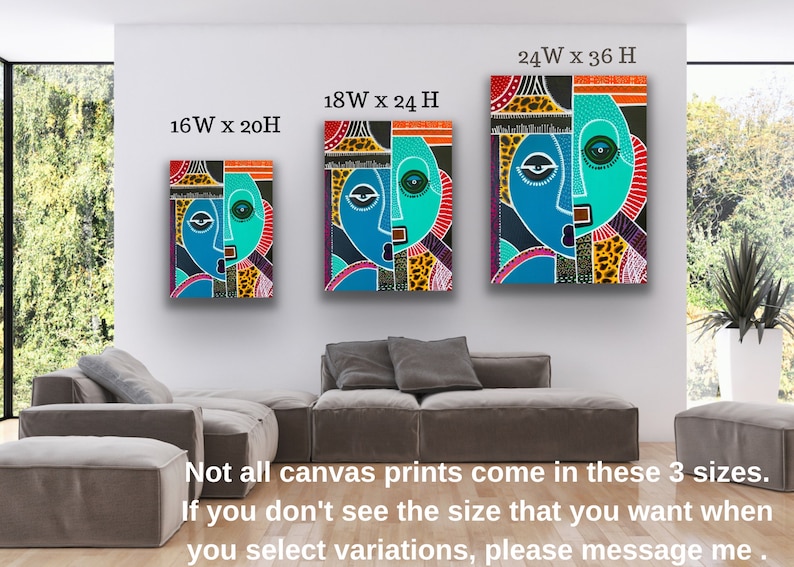 African Art, Contemporary CANVAS PRINT, Living Room Wall Art, Modern Home Decor, Trendy Art, Black Art, Jamaican Art, Gift for Any Occasion image 5