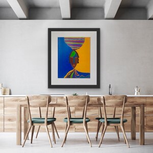 Beautiful African Woman Print,  Print of Original African Jamaican Panting, Black Art,  Wall Art, Home Decor, Wall Décor, Ethnic Art