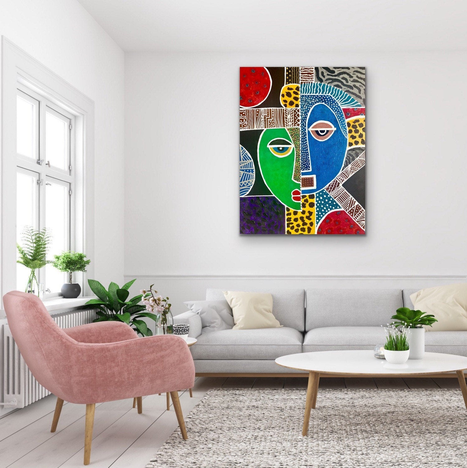 African Art Contemporary CANVAS PRINT Living Room Wall Art - Etsy UK