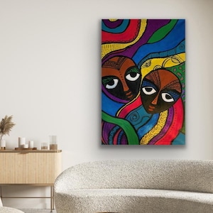 African Art, Contemporary CANVAS PRINT, Living Room Wall Art, Modern Home Decor, Trendy Art,  Black Art, Jamaican Art, Gift for Any Occasion