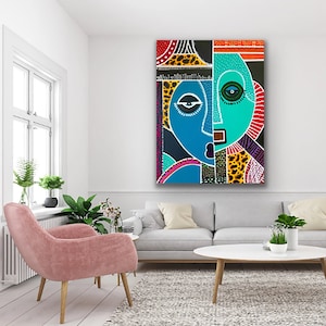 African Art, Contemporary CANVAS PRINT, Living Room Wall Art, Modern Home Decor, Trendy Art,  Black Art, Jamaican Art, Gift for Any Occasion