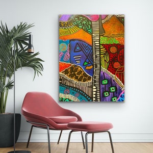 African Art, Contemporary CANVAS PRINT, Living Room Wall Art, Modern Home Decor, Trendy Art,  Black Art, Jamaican Art, Gift for Any Occasion
