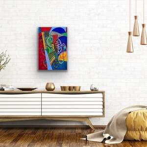 Modern abstract canvas print, contemporary art, living room decor ideas, African print, boho theme, ethnic decor, unique gift for friend image 4