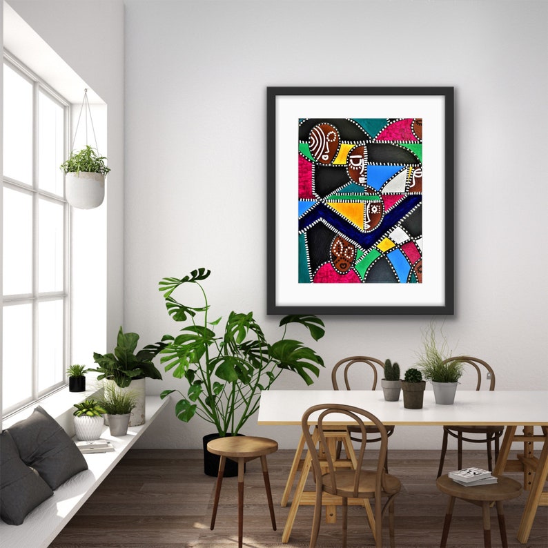 Abstract Black art print, modern contemporary decor, urban art, living room ideas, house warming gift, anniversary gift for couple image 4