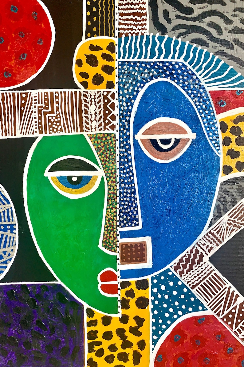 African Art Contemporary CANVAS PRINT Living Room Wall Art Etsy UK