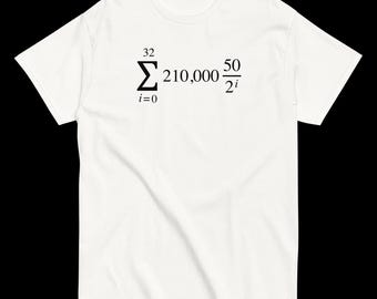 Bitcoin Supply Formula T-Shirt | BTC Equation Crypto Math Unisex Tee