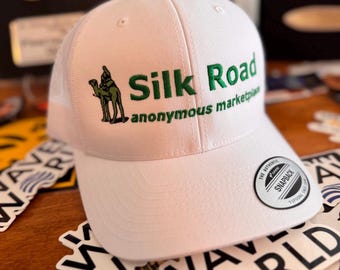 Silk Road Bitcoin Trucker Hat | Anonymous Marketplace Crypto Embroidered Cap