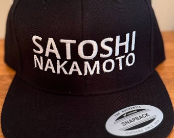 Satoshi Nakamoto Bitcoin Snapback Hat | Embroidered BTC Logo Cap
