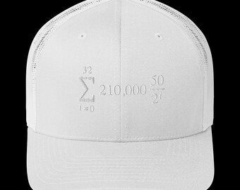 Bitcoin Supply Formula Trucker Hat | Embroidered BTC Equation Cap