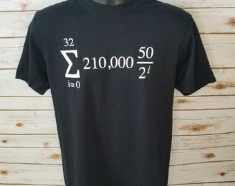 Bitcoin Supply Formula T-Shirt | Crypto Math BTC Equation Shirt | Bitcoin Apparel Gift