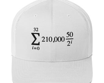 Bitcoin Supply Formula Trucker Hat | Embroidered BTC Equation Cap