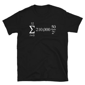 Bitcoin Supply Formula Short-Sleeve Unisex T-Shirt All black tee with white logo