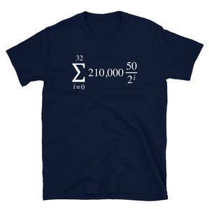 Bitcoin Supply Formula Short-Sleeve Unisex T-Shirt Navy color tee with white logo