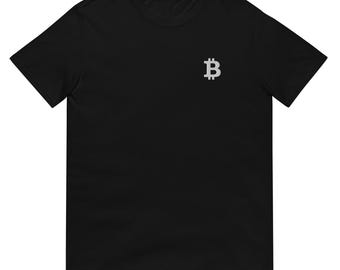 Bitcoin Logo T-Shirt | Embroidered BTC Unisex Short Sleeve Tee