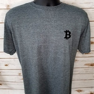 Bitcoin Money Logo Embroidered Heather Grey Short-Sleeve T-Shirt