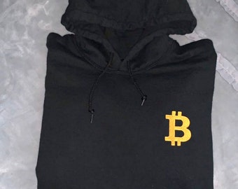 Bitcoin Logo Hoodie | Embroidered BTC Unisex Sweatshirt | Crypto Apparel