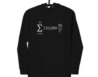 Bitcoin Supply Formula Hoodie | Embroidered BTC Equation Unisex Sweatshirt