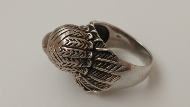 Sterling Shrieking Eagle Ring