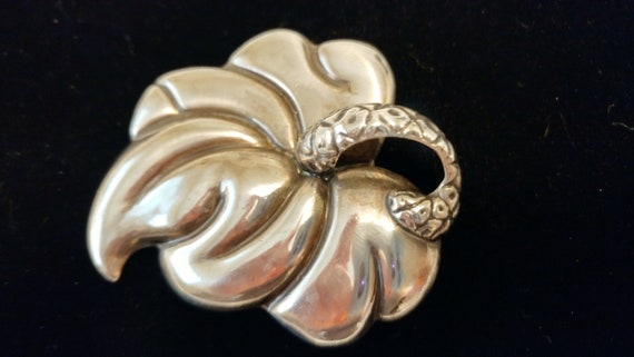 Los Costillos Large Anthurium Flower Brooch 1940'… - image 3