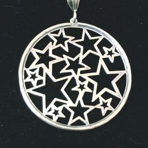 Large Sterling Star Pendant Funky Boho Astrological Celestial 925