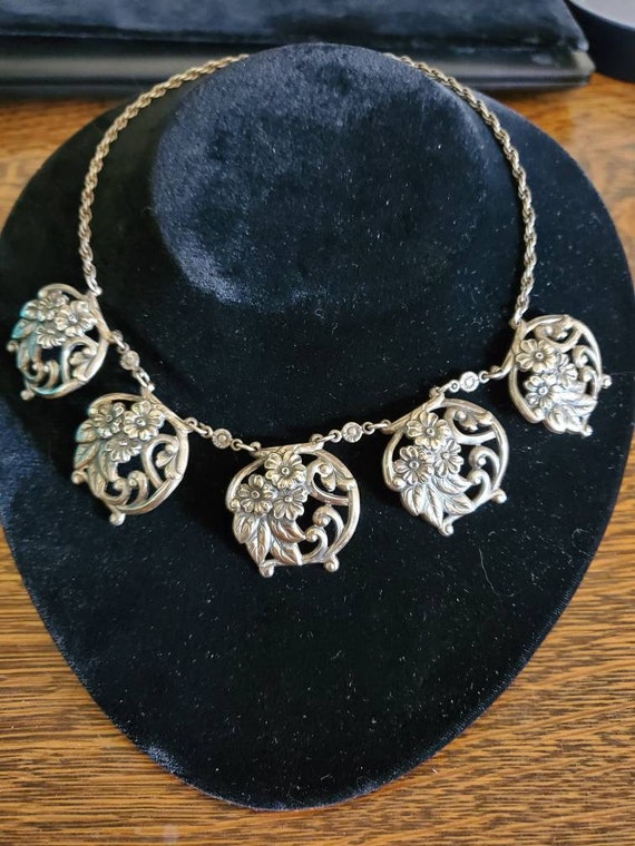Gorgeous Norseland Sterling Floral Necklace-Rare S