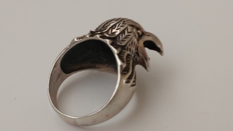 Sterling Shrieking Eagle Ring