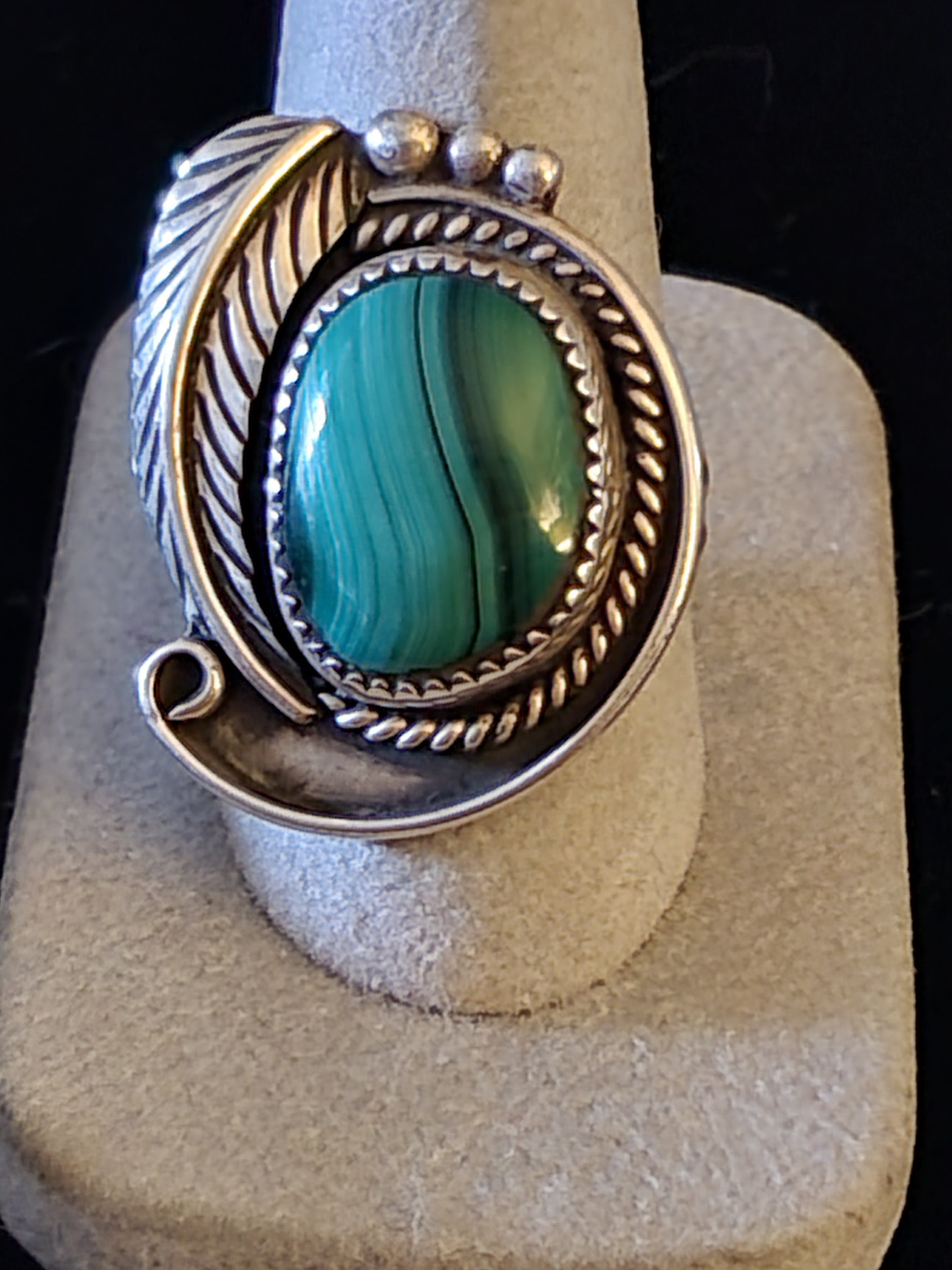 Groovy Leaf Big Vintage Native American Navajo Turquoise Sterling Silver Bracelet Cuff Groovy Leaf Big Vintage Native American Navajo Turquoise Sterling Silver Bracelet Cuff