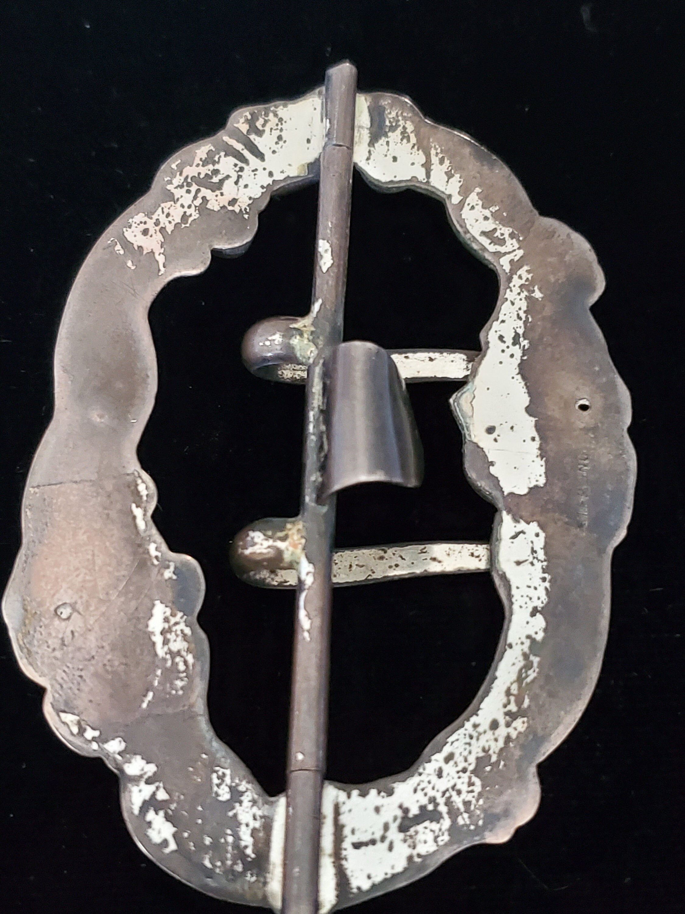 Art Nouveau Sterling Repousse Double Tang Belt Buckle Floral 
