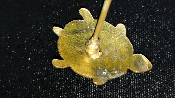 Vintage Turquoise Enamel Turtle Hat Pin - image 3
