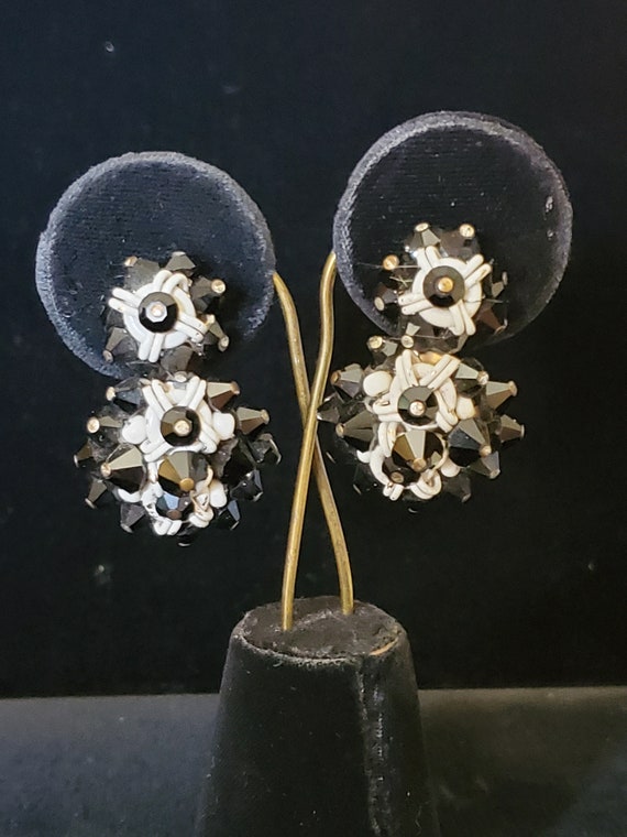 Vendome Sputnik Bead and Wire Black and White Scr… - image 8